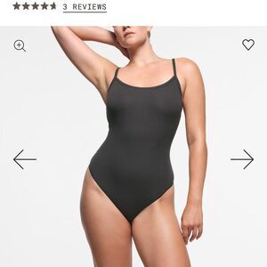 NWT Skims Black Spaghetti Strap Bodysuit size M